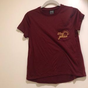 XS maroon cropped tee